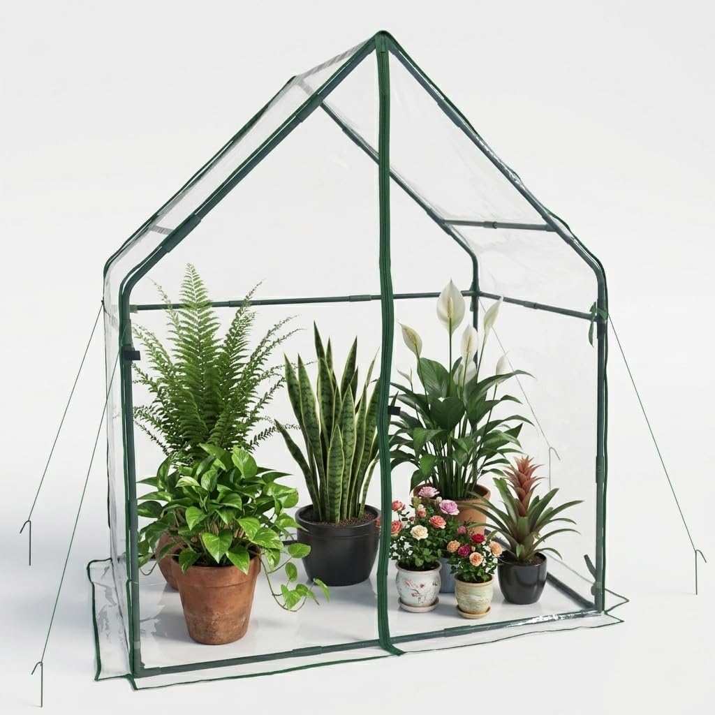 Small Walk-in Greenhouse, 36.2"(L) x53.3(W) x66.1(H) | Heavy Duty Portable Green House for Outside with Sturdy Frame