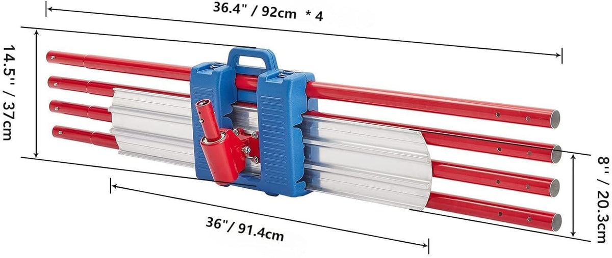 Bull Float Magnesium Concrete Float, 36 x 8" Round End Concrete Float Tool Cement Tool, Concrete Kit Bull Float with