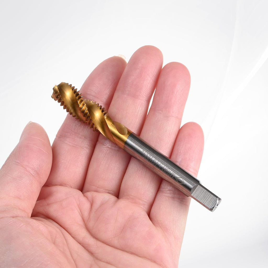 M METERXITY 1-Pack M10x1.5mm Metric Spiral Flute Thread Tap, HSS Titanium Coated Right Hand Threading Tap Screw for Drilling/Milling Machines/CNC Machine Tools, Tapping Tool