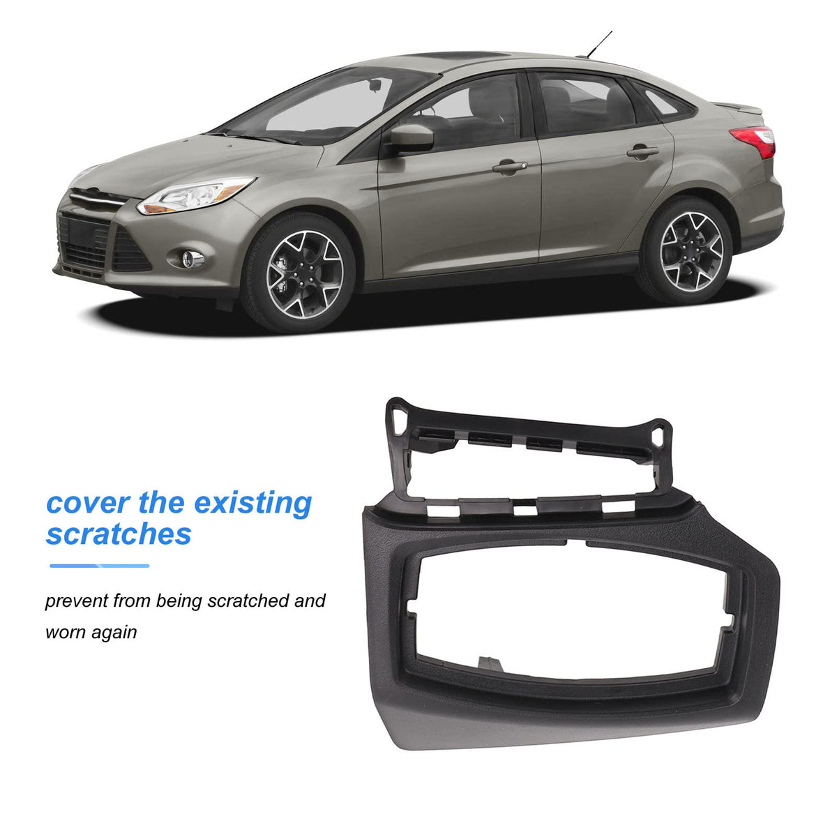 Headlight Control Switch Frame Trim,KIMISS Headlight Switch Frame Trim ABS Plastic Protector Scratch Proof Replacement for Focus 2012‑2014