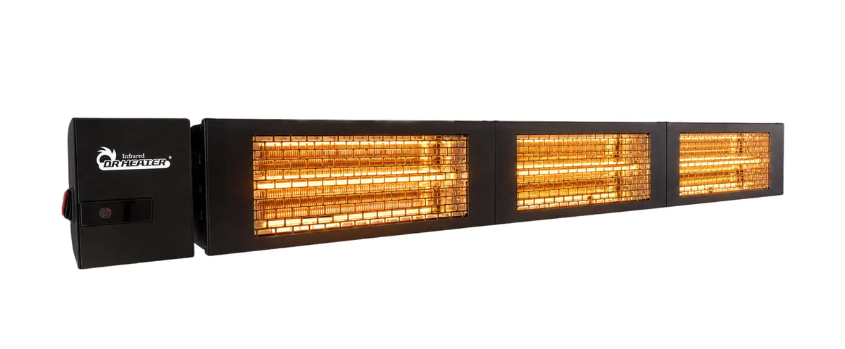 4500W Electric Infrared Patio Heater, Wall/Ceiling Mount, IPX2 Weatherproof, 208V-240V, Remote Control for Patio