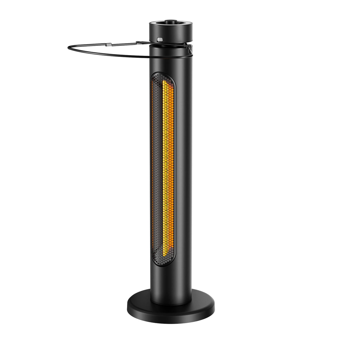 Electric Hanging Patio Heater, Ceiling Mounted, 1500W, 3 Power Settings, Remote Control, Black, Perfect for Garage