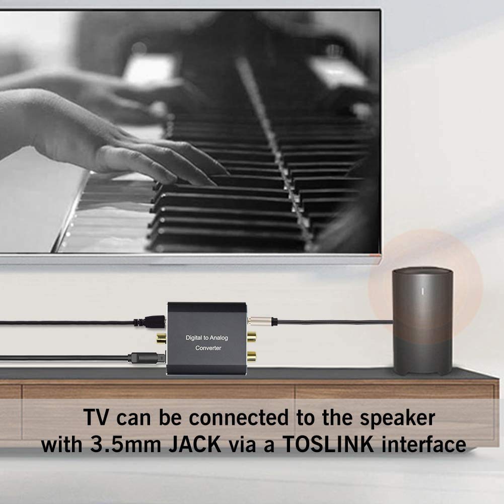 Digital to Analog Audio Converter, Hdiwousp 192 kHz DAC Digital Coaxial and Optical Toslink to Analog 3.5mm Jack and
