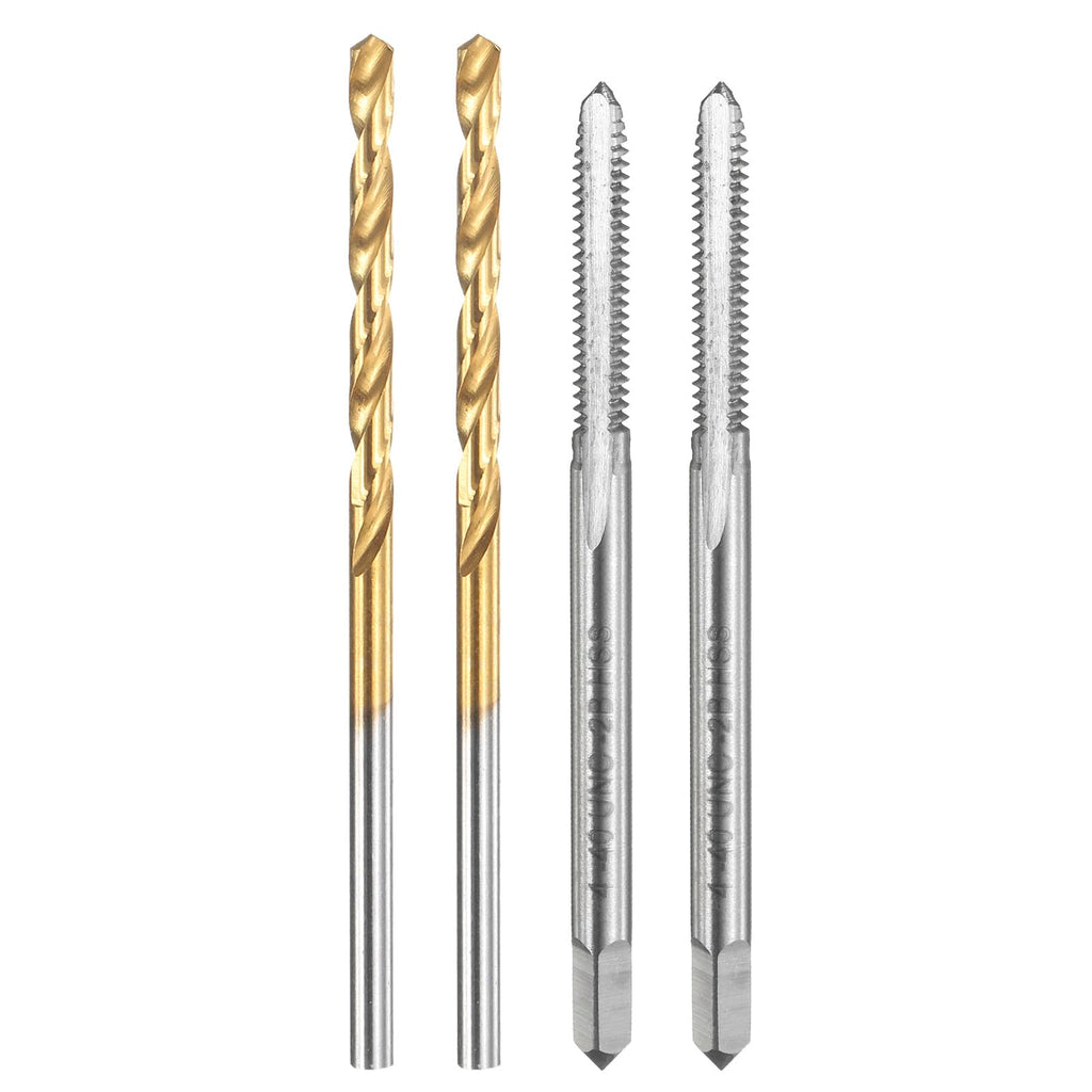 uxcell Tap and Drill Bit Set,Uncoated/Titanium Coated HSS-6542