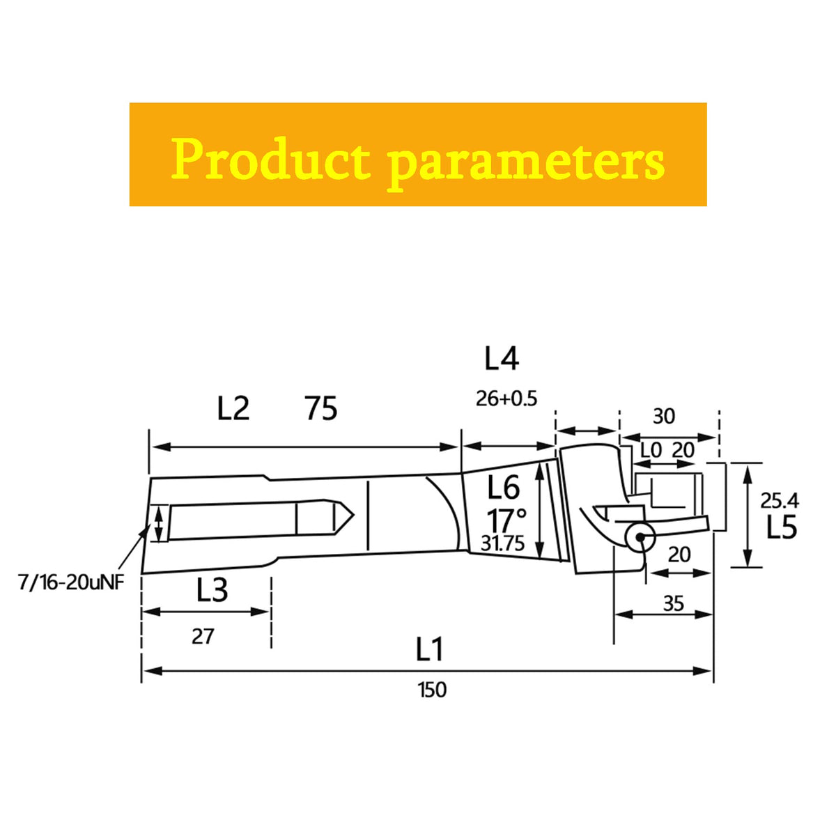 WFLNHB 1" R8 Shank Shell Mill Arbor Adapter for Bridgeport Machine