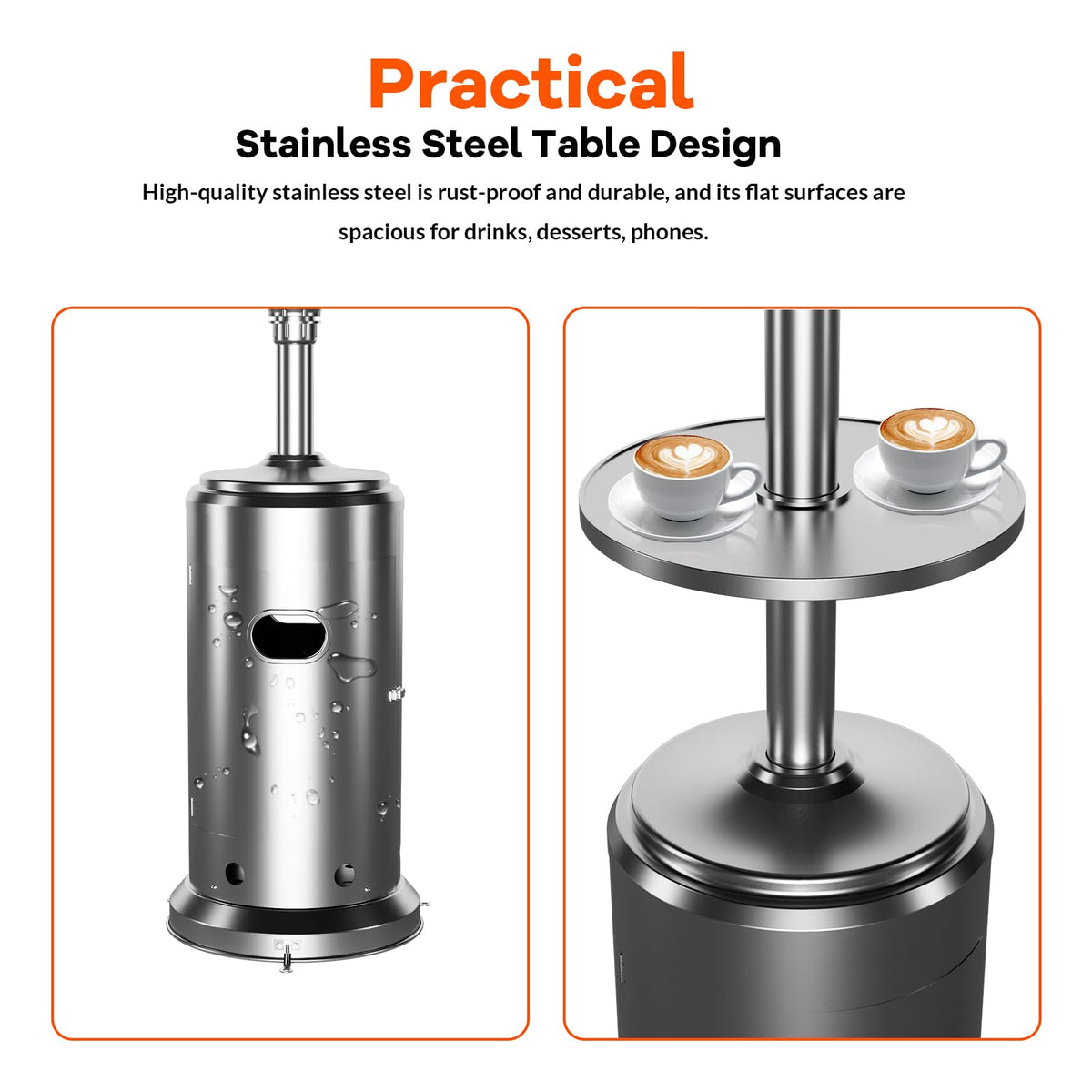 48,000 BTU Outdoor Propane Patio Heater with Wheels, Bronze