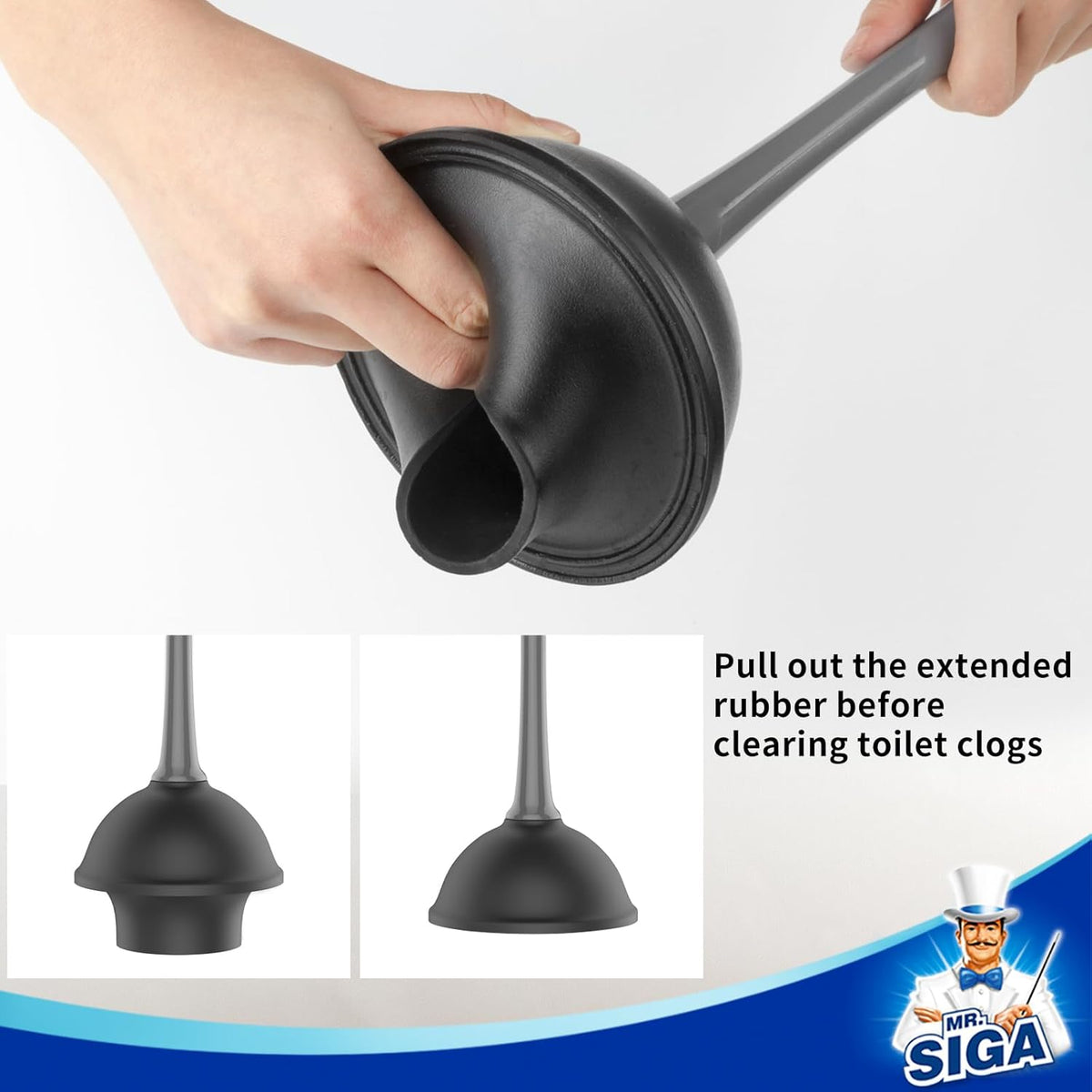 Toilet Plunger and Bowl Brush Combo for Bathroom Cleaning, Gray | Heavy duty toilet brush and plunger set, toilet