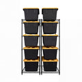MonsterRAX 2-Pack 5-Tier NSF Bin Rack for 27-Gal Totes, Black