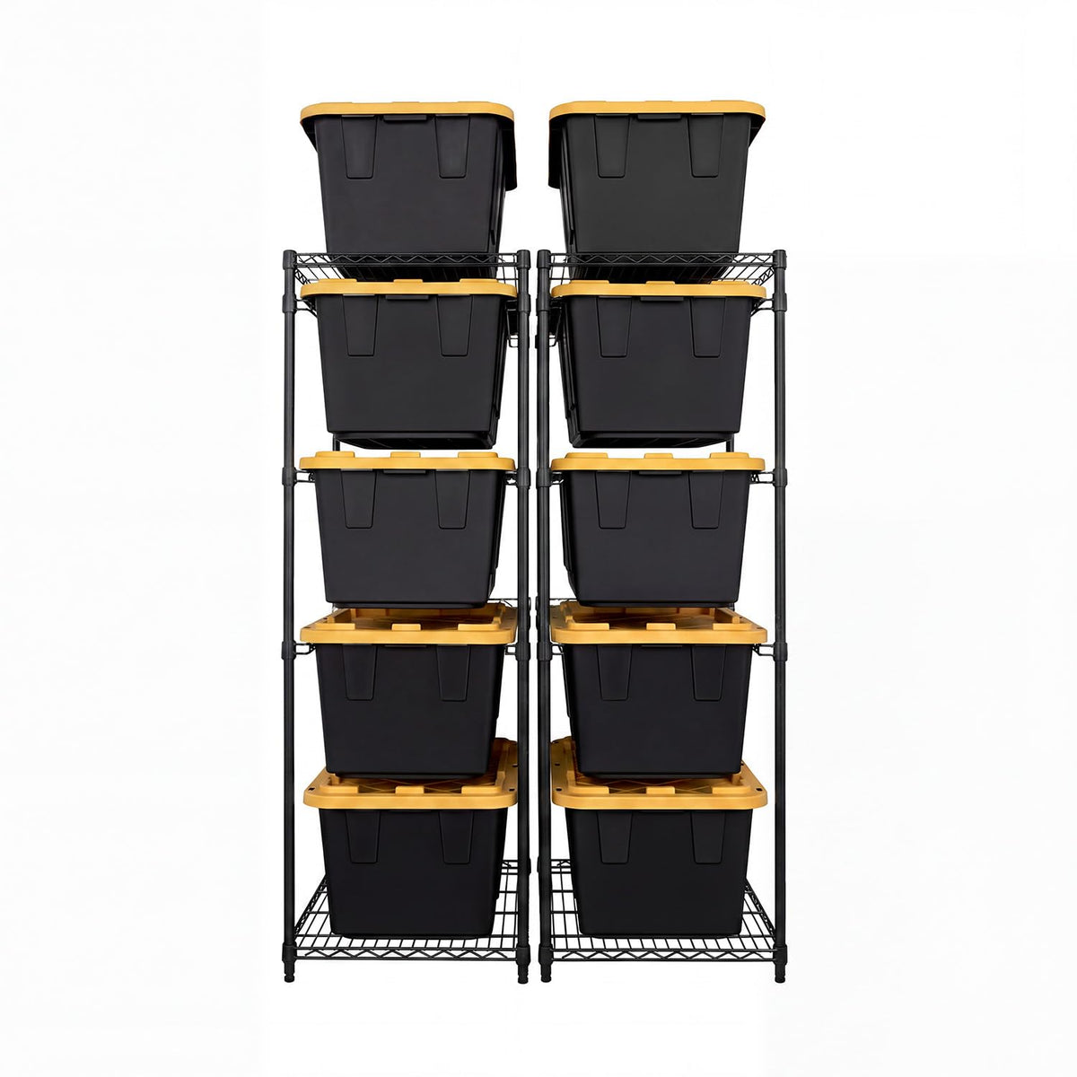 MonsterRAX 2-Pack 5-Tier NSF Bin Rack for 27-Gal Totes, Black