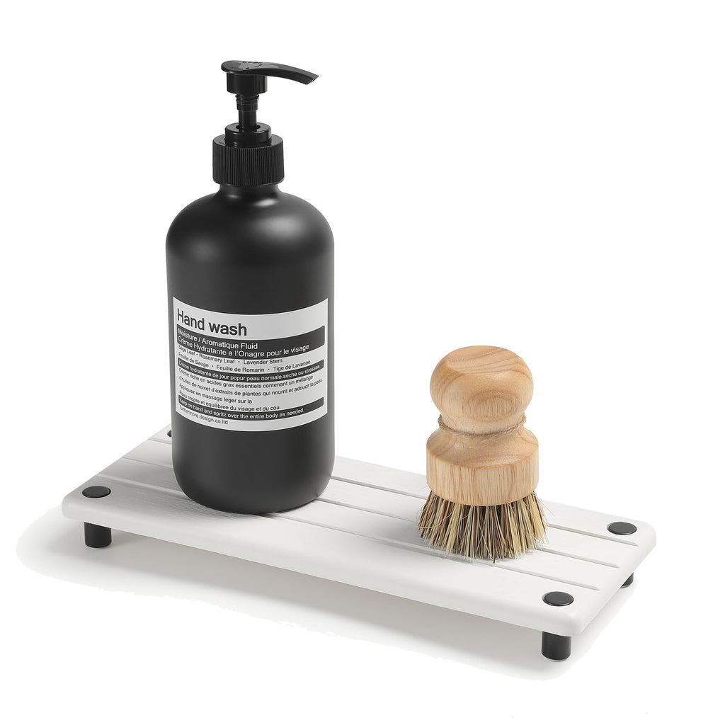 Instant Dry Sink Caddy Kitchen Sink Organizer, Quick Drying Diatomaceous Earth Stone Sink Tray Sponge Holder Soap