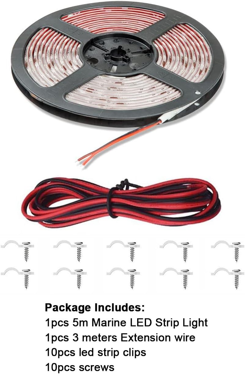 Seaponer Pontoon Boat Light - LED Strip for Duck, Bass, Sail, Kayak - Flexible Deck & Interior Courtesy Lights - Green, 12v