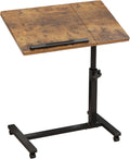 Adjustable Overbed Table with Wheels, Rolling Laptop Bed Desk for Home Hospital Use, Height & Tilt Adjustable Mobile