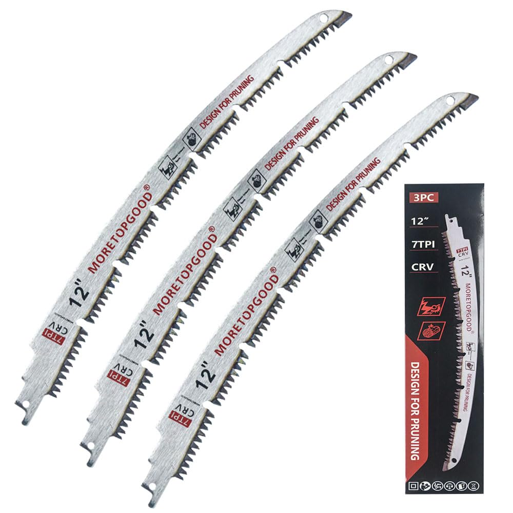 MORETOPGOOD 12 Inch U-Groove Arc Edge Reciprocating Saw Blade, 3PCS