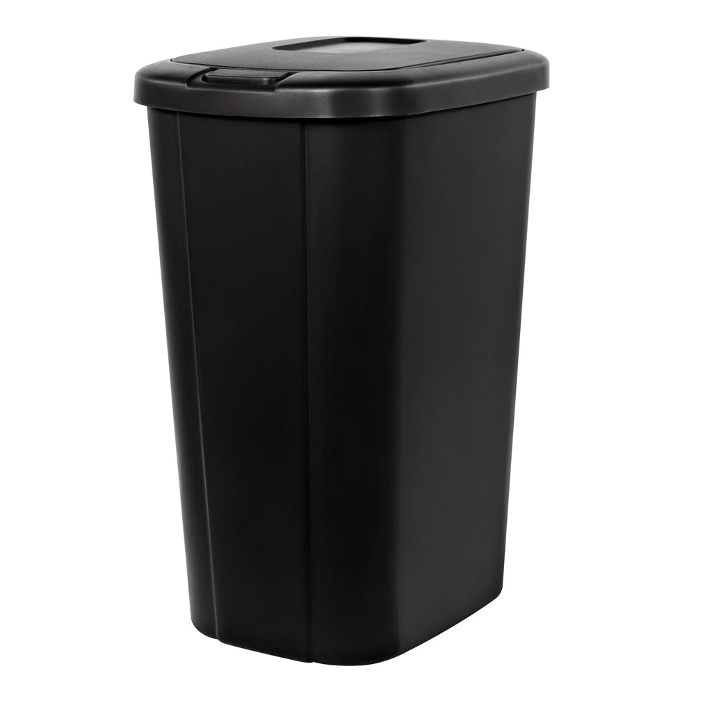 Kitchen Trash Can 13.3 Gallon Plastic Touch Top Garbage Bin, Black
