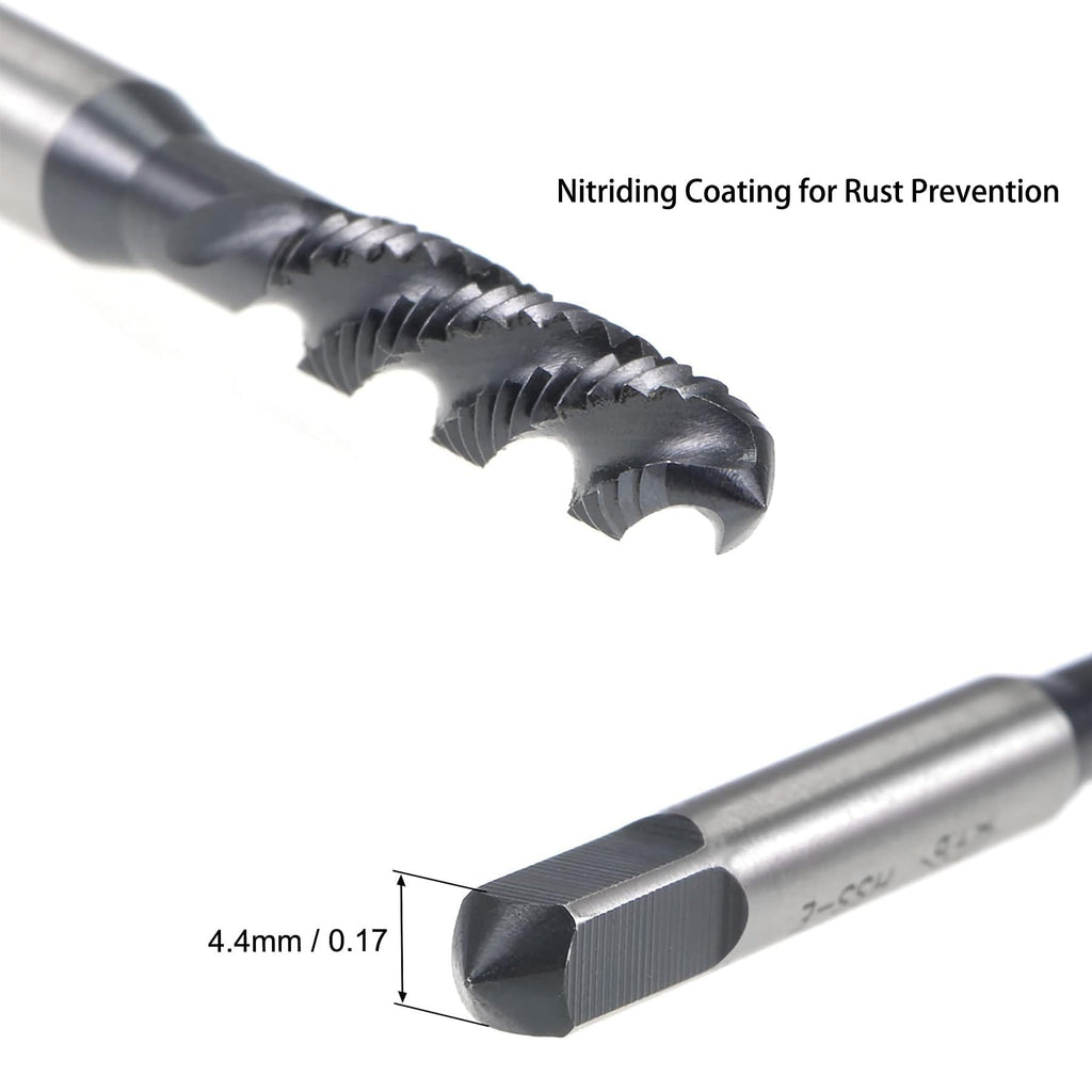 LEPEVNEY M5 x 0.8 Thread Tap Drill Bits M5 Machine Taps, Spiral Flute Thread Tap, Metric Machine Threading Tap HSS Nitriding Coated H2 Tolerance, 2PCS