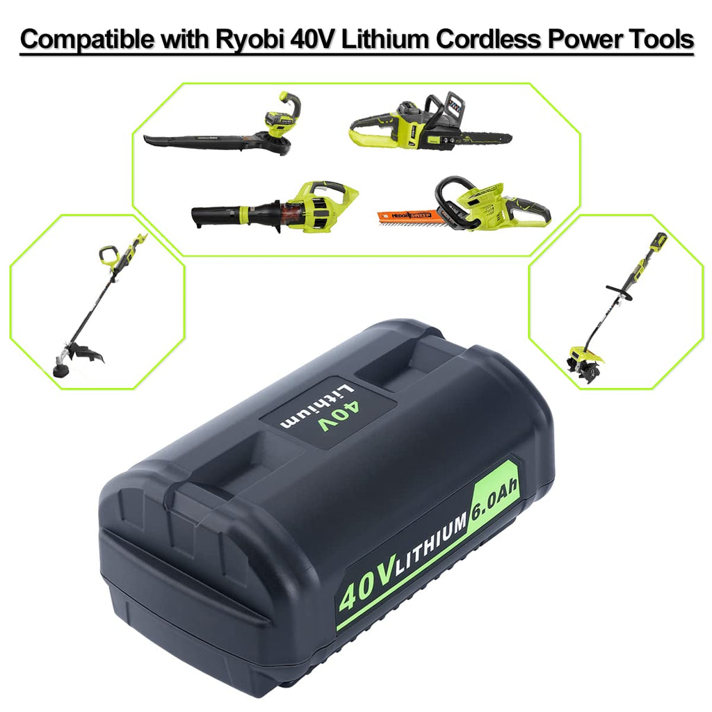 Compatible with Ryobi 40V Battery 6.0Ah Lithium Replacement OP4050A
