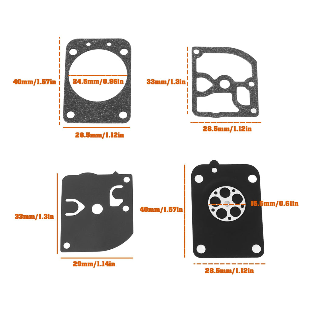 eMagTech 2 Sets Carburetor Gasket Diaphragm Rebuild Kit Compatible with Stihl TS410/ TS420 Cut-off Saws