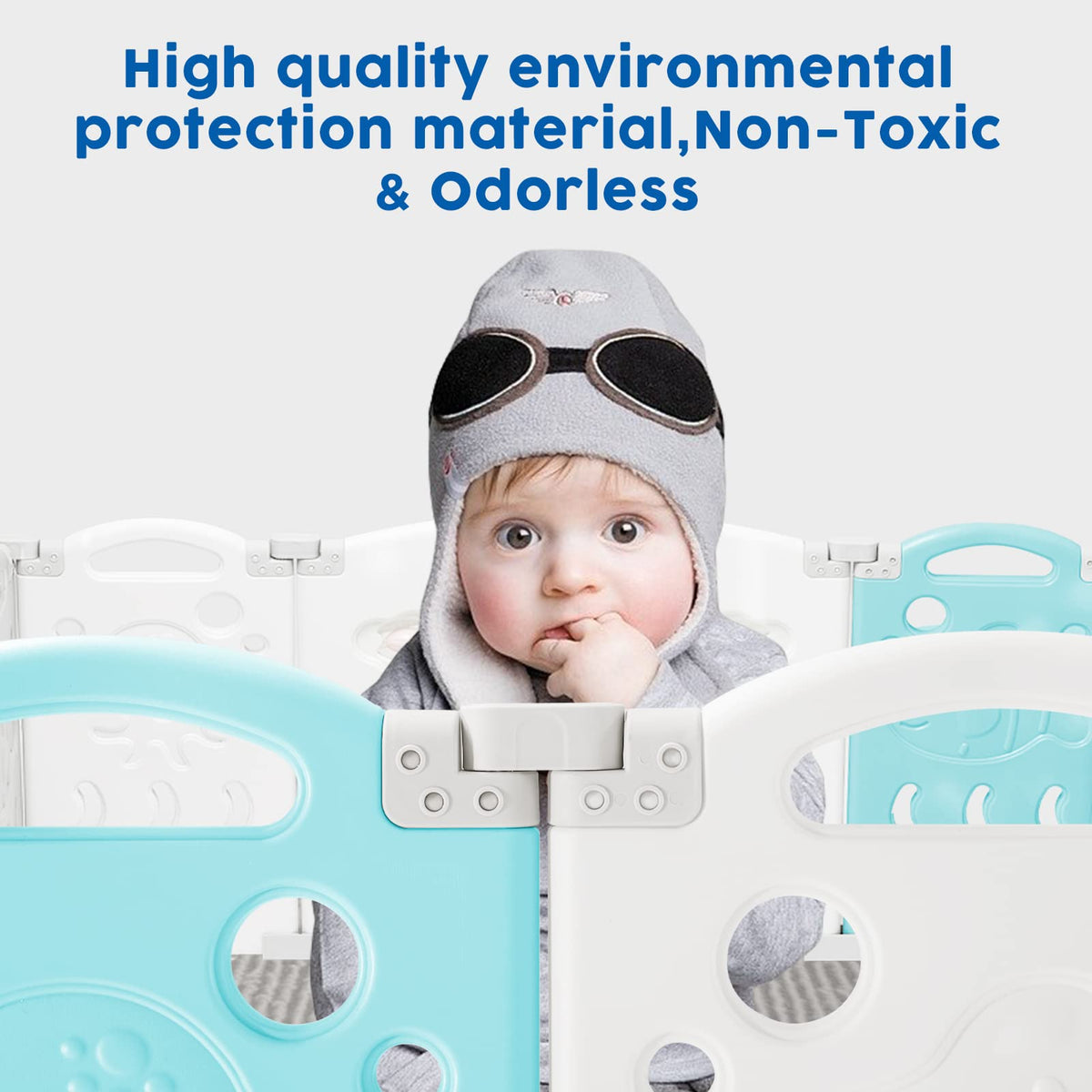 22-Panel Modular Foldable Baby Playpen & Safety Activity Yard with Locking Walk-Through Gate for Infants & Toddlers