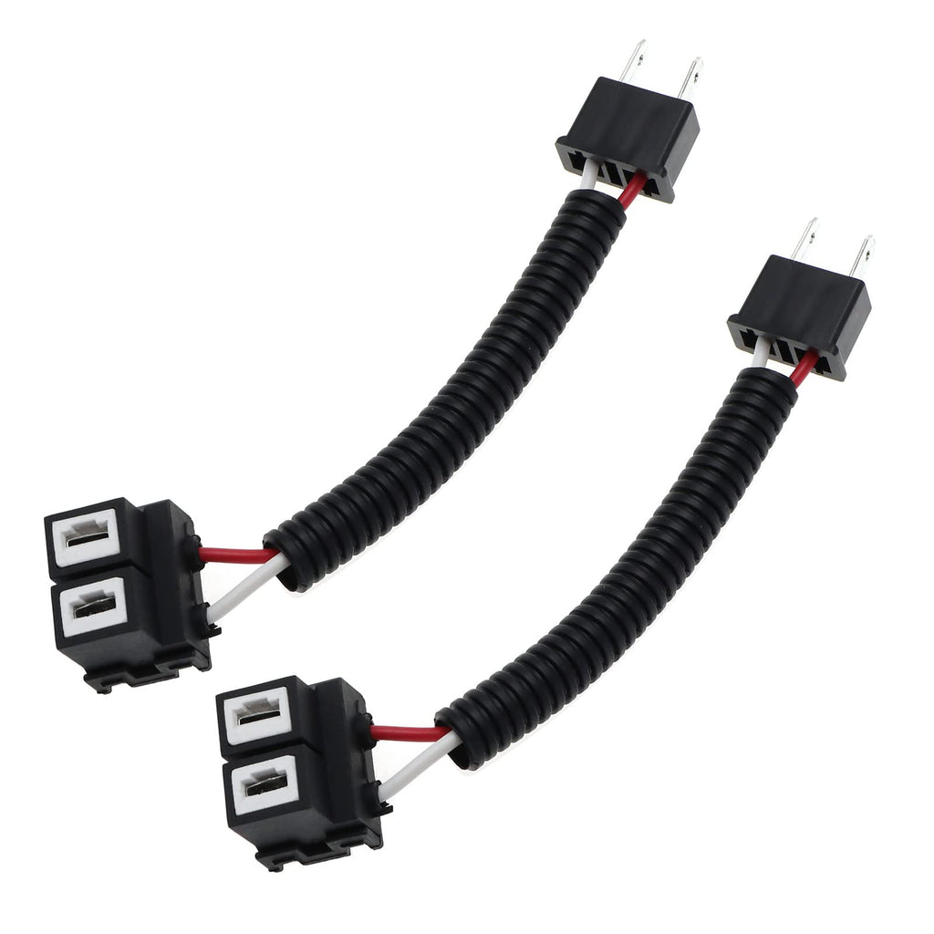 ECSiNG 2PCS H7 Car Headlight Adapter Fog Light/Plug Extension Connector Ceramic Adapter Cable Wiring Harness Socket for Headlights/Fog Light Bulbs HID LED/SMD