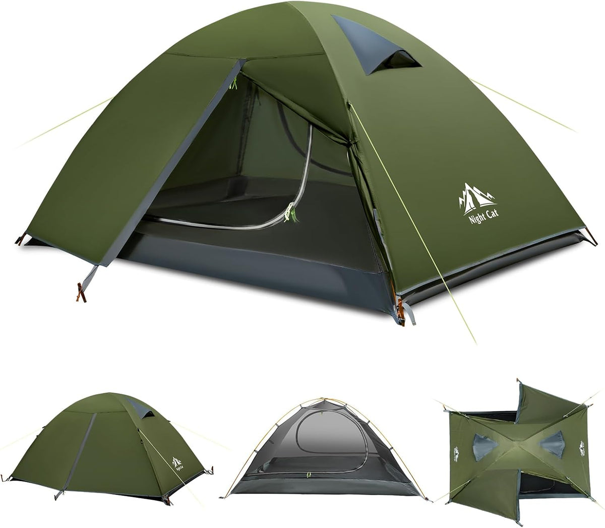 2-Persons Backpacking Tent: Waterproof Lightweight Camping Tent for Two People Hiking Outdoor Mountain with Aluminum