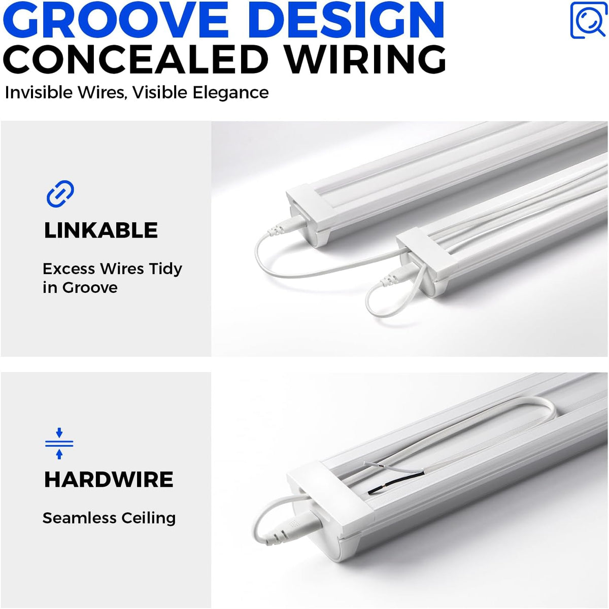 Barrina LED Shop Lights 4FT for Workshop, Garage, 45W 5000LM 6500K, 6 Packs