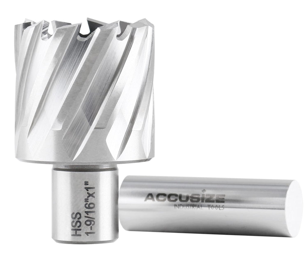 Accusize HSS Annular Cutter 1-9/16 x 1 in Cutting Depth, 3/4" Weldon Shank
