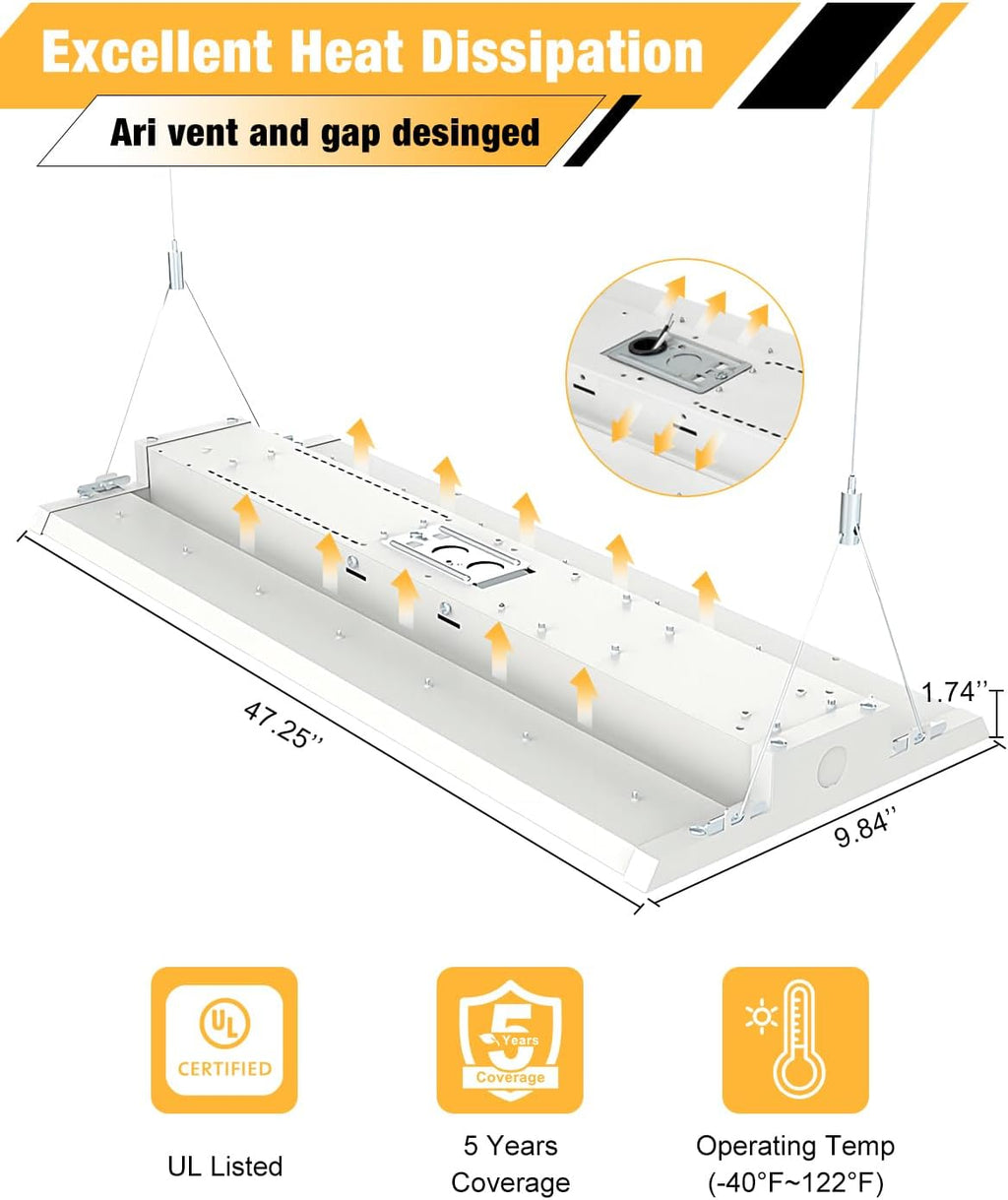 4FT LED Linear High Bay Light 400W/320W/240W/160W&4000K/5000K Adjustable