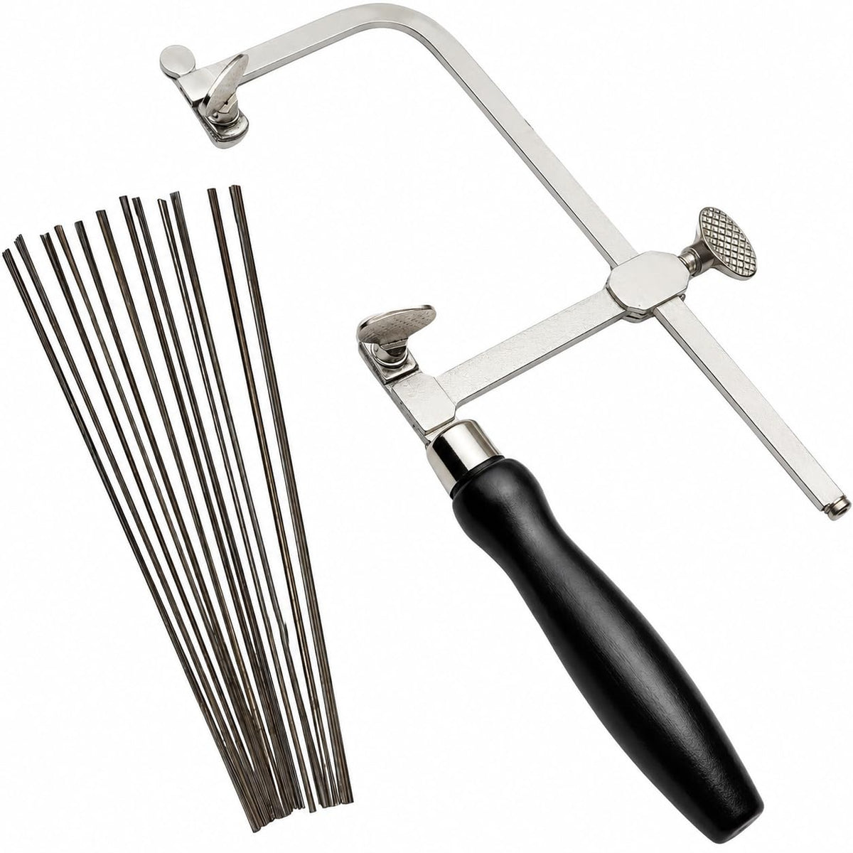 TAURISH German Style Adjustable Jewelers Saw Frame with 144 Assorted Blades