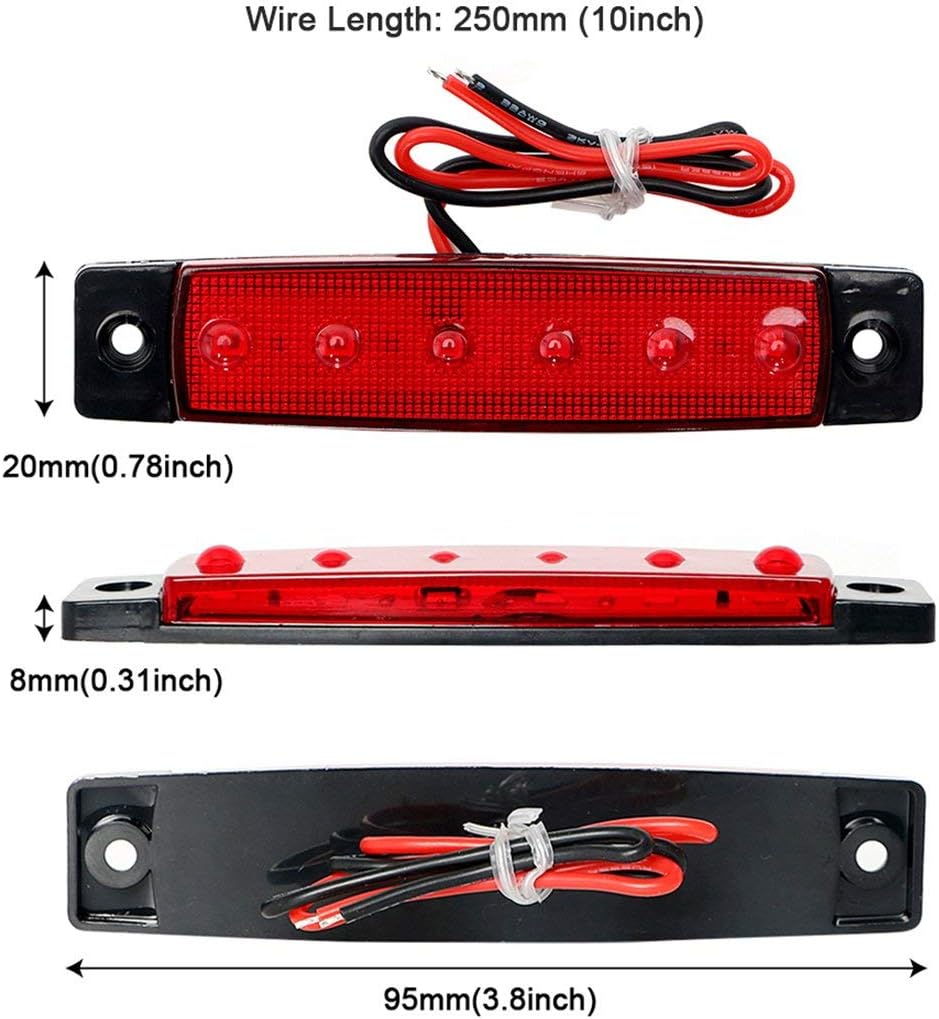 Shangyuan Boat Navigation Lights, 4PCS Red and Green LED Bow Lights for Boat, Kayak, Jon Boat, Pontoon and Small Fishing Boat, 12V Waterproof Port and Starboard Marine Lights