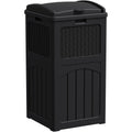 33 Gallon Outdoor Trash Can with Lid, Waterproof, Dark Black