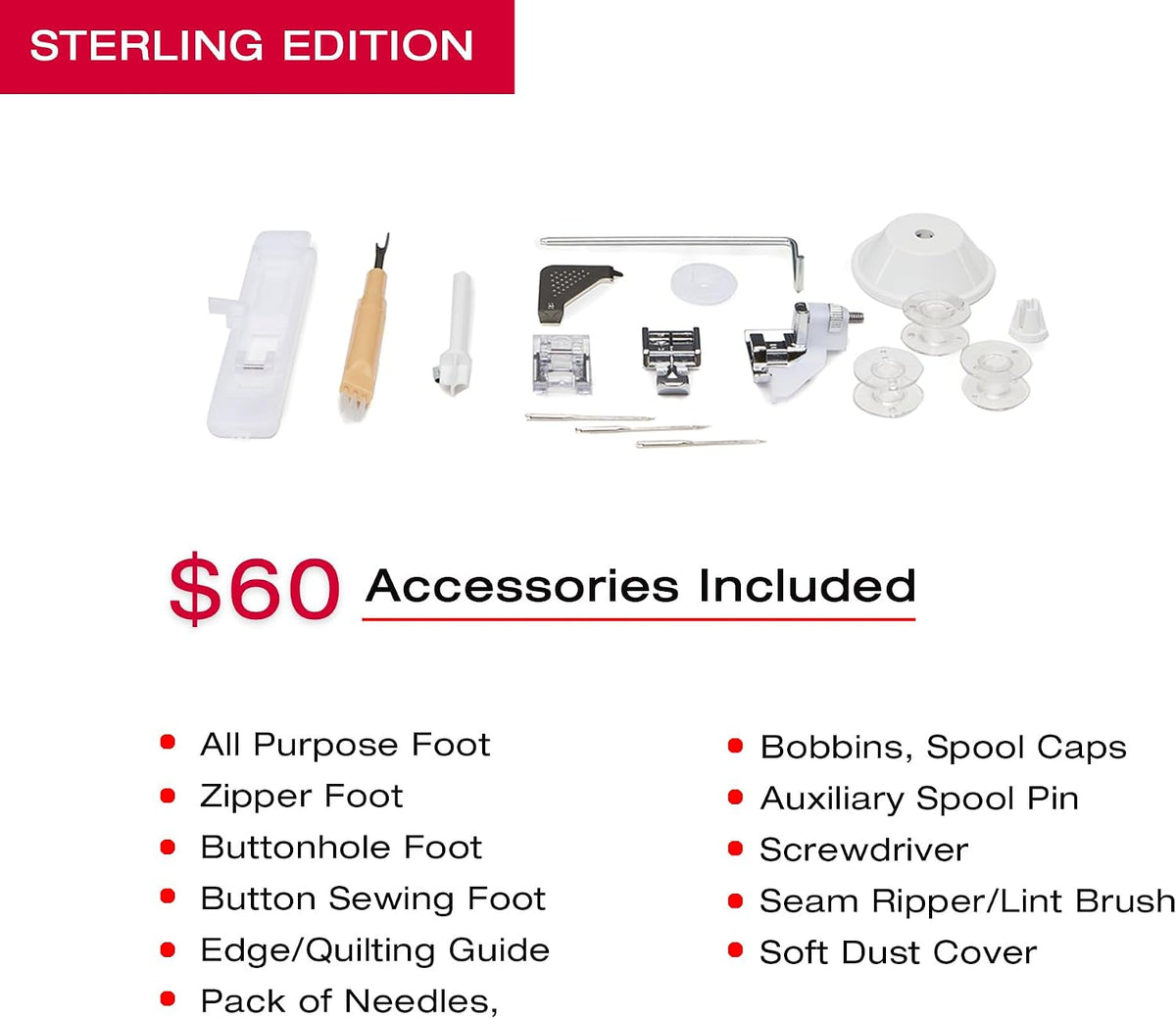 4432 Sterling High Speed Heavy Duty Sewing Machine + Accessory Kit | 32 stitches deliver 110 applications, 50% more