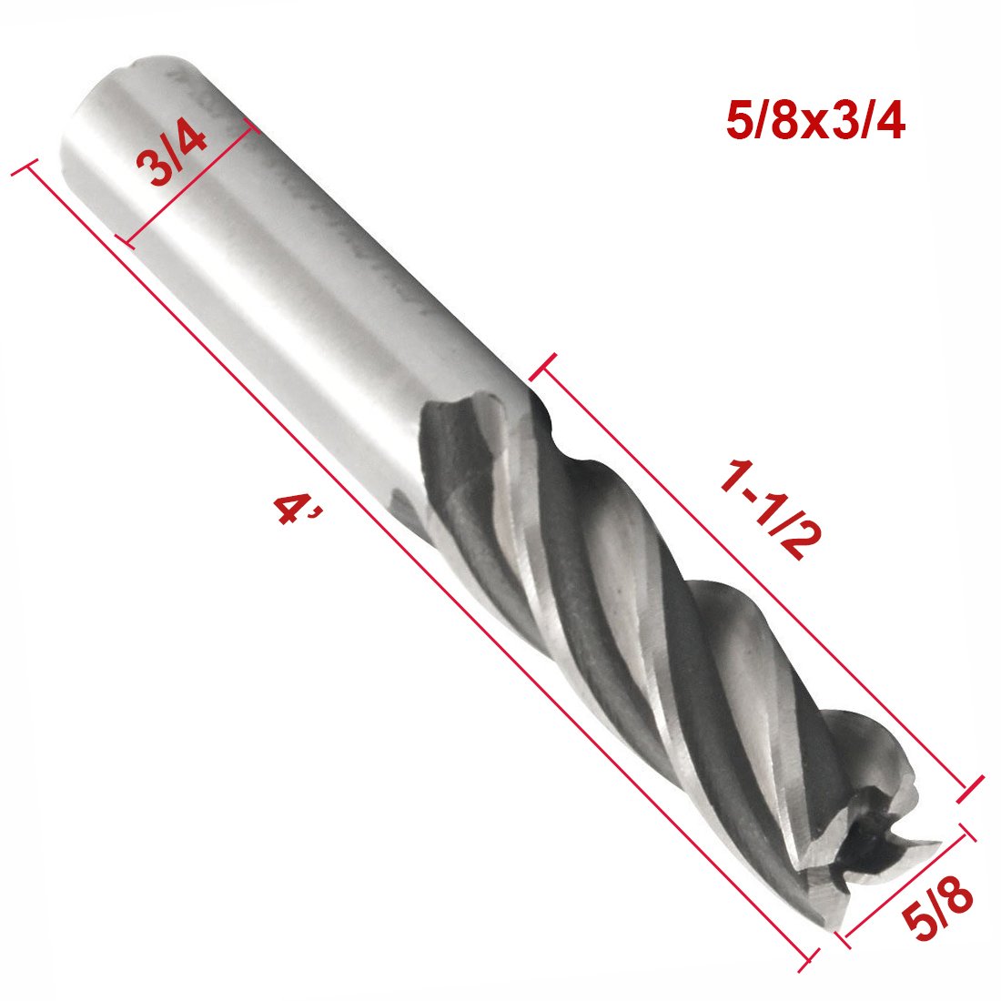 Luomorgo 4 Flute Full Grinded Square Nose End Mill Cutter 3pcs
