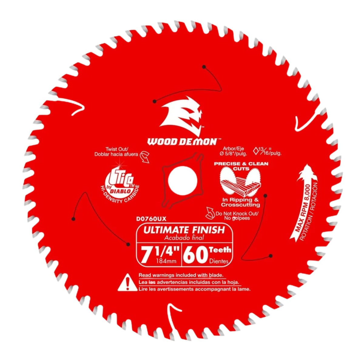 Diablo Wood Demon Carbide Circular Saw Blade - 7-1/4" Diameter