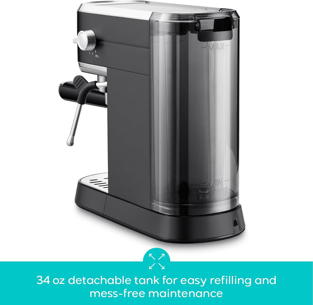 CM5418 Espresso Machine, Espresso Coffee Maker with Steam Wand | Stainless Steel, 20-Bar Pump, Built-in Pressure
