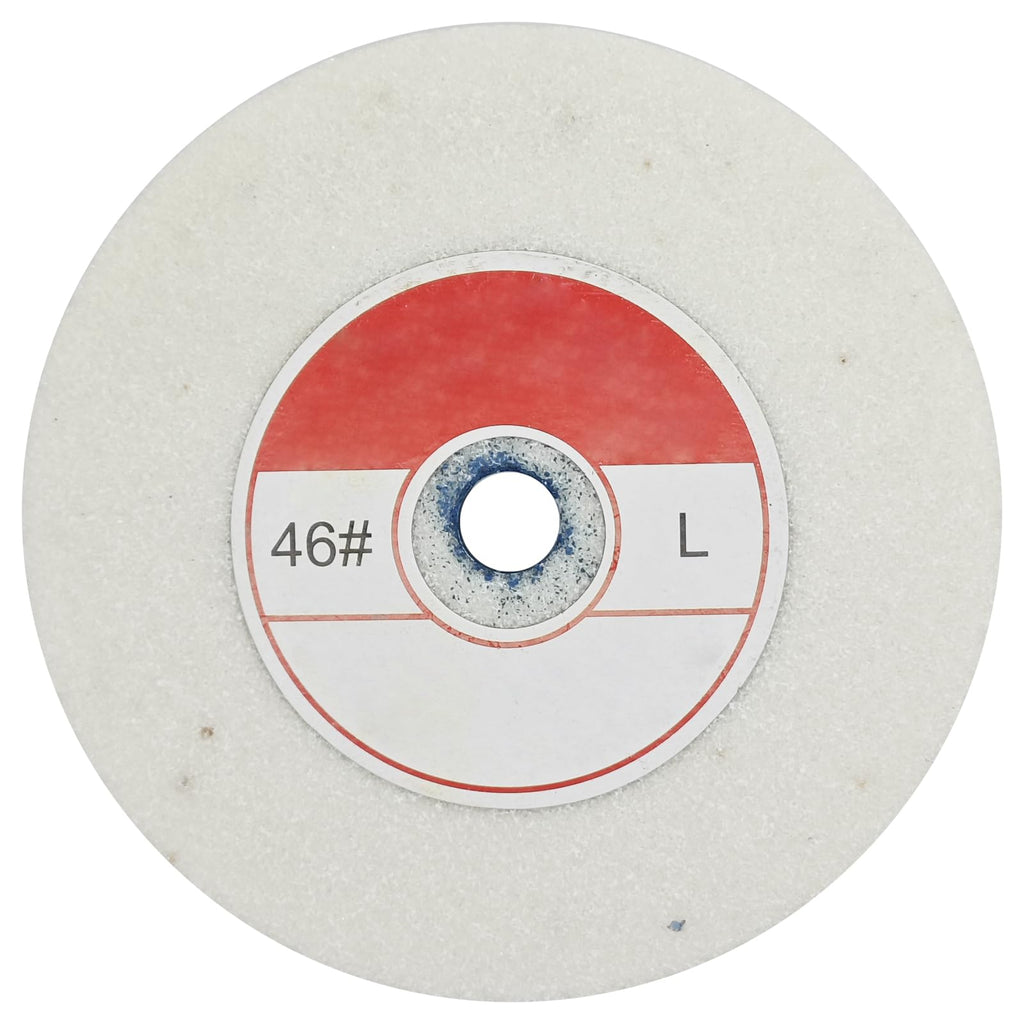 1 Piece Benchtop Grinding Wheel, 5 Inches, Suitable for Grinding Alloy Steel, Hardened Steel, High Carbon Steel and Other Metals. 46 Grit, 1/2" Mandrel Hole, 0.67" Thickness (White Corundum)