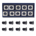 YUFUTOL 14mm Square Straight Carbide Cutter Insert(14mm length X14mm widthX2.0mm thickness),Pack of 10, Designed for Spiral/Helical Planer Cutter Head Wood Lathe Tool with 10pcs M6x10 Screws