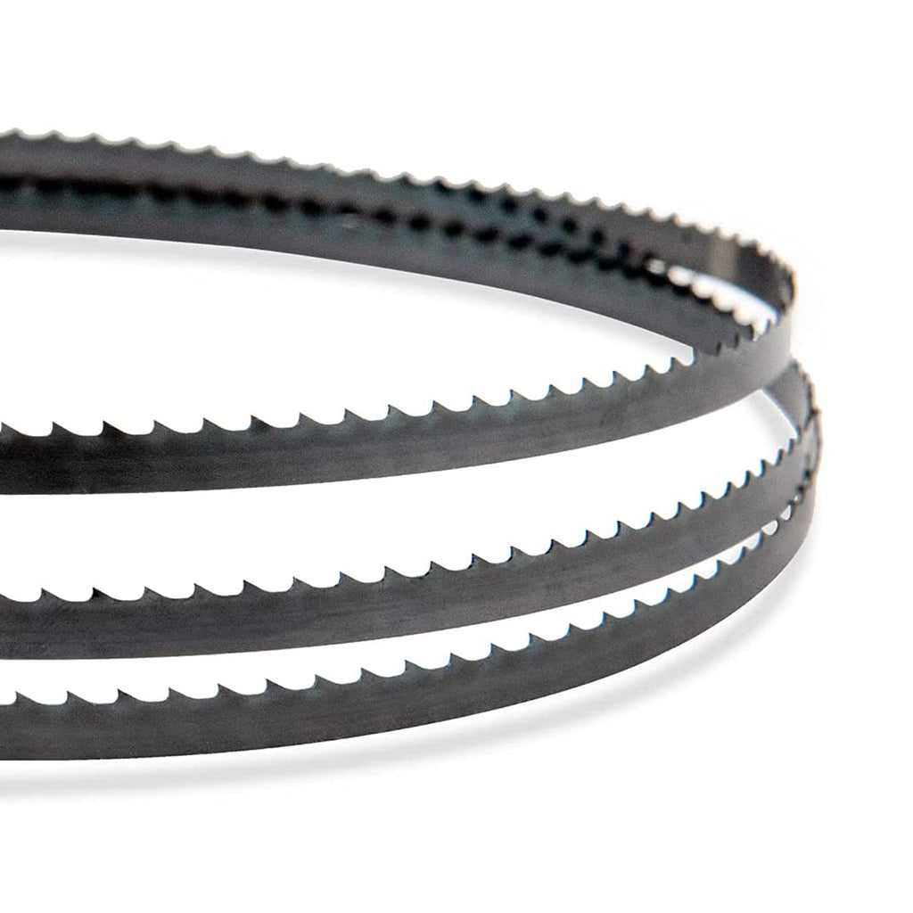 POWERTEC 105 Inch Bandsaw Blades, 1/4" x 6 TPI Band Saw Blades for Most 14" Band Saws with Riser Block Kits for Woodworking, 1 Pack (13205V)