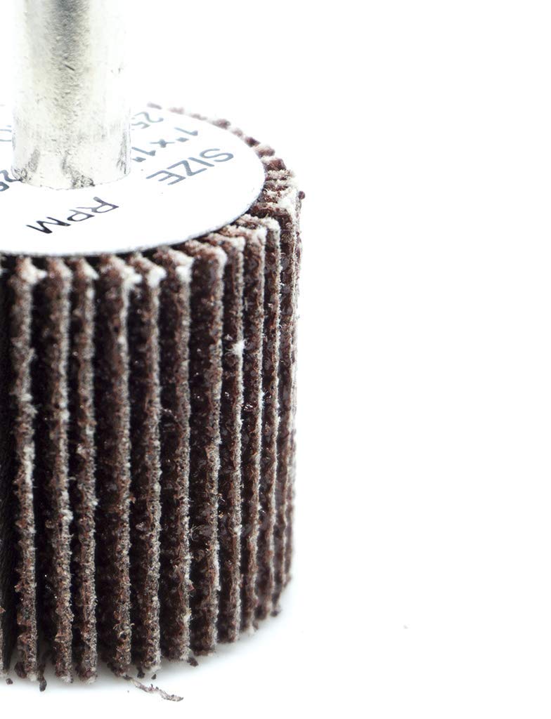 Benchmark Abrasives 1" X 1" (1/4" Shaft) Aluminum Oxide Flap Wheel - (10 Pack) (120 Grit)