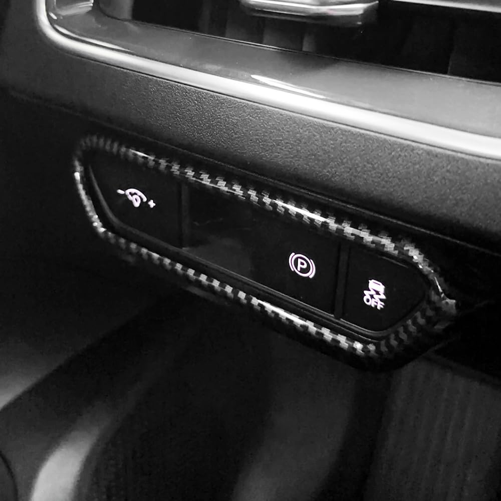 JUIVEEL Headlight Adjustment Switch Button Cover Trim,Front lamp Adjusting Part Cover Compatible with Kia K4 2025-2026 Accessories (Carbon Fiber Style)