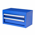 Mini 2-Drawer Blue Steel Tool Box