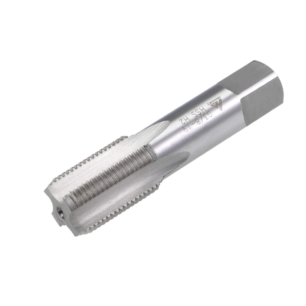 uxcell G3/8-19 Pipe Thread Tap, Machine Threading Tap Right Hand, HSS Uncoated Straight Flute, H2 Tolerance