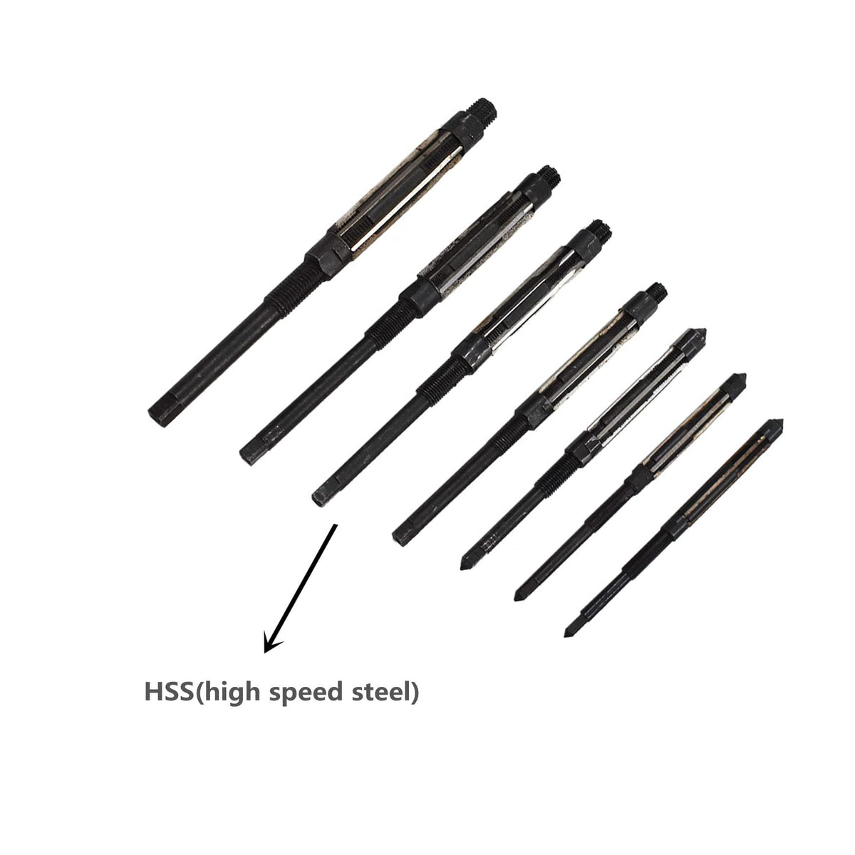WFLNHB 7 Set High Speed Steel Adjustable Hand Reamer, 6.5mm - 11.75mm