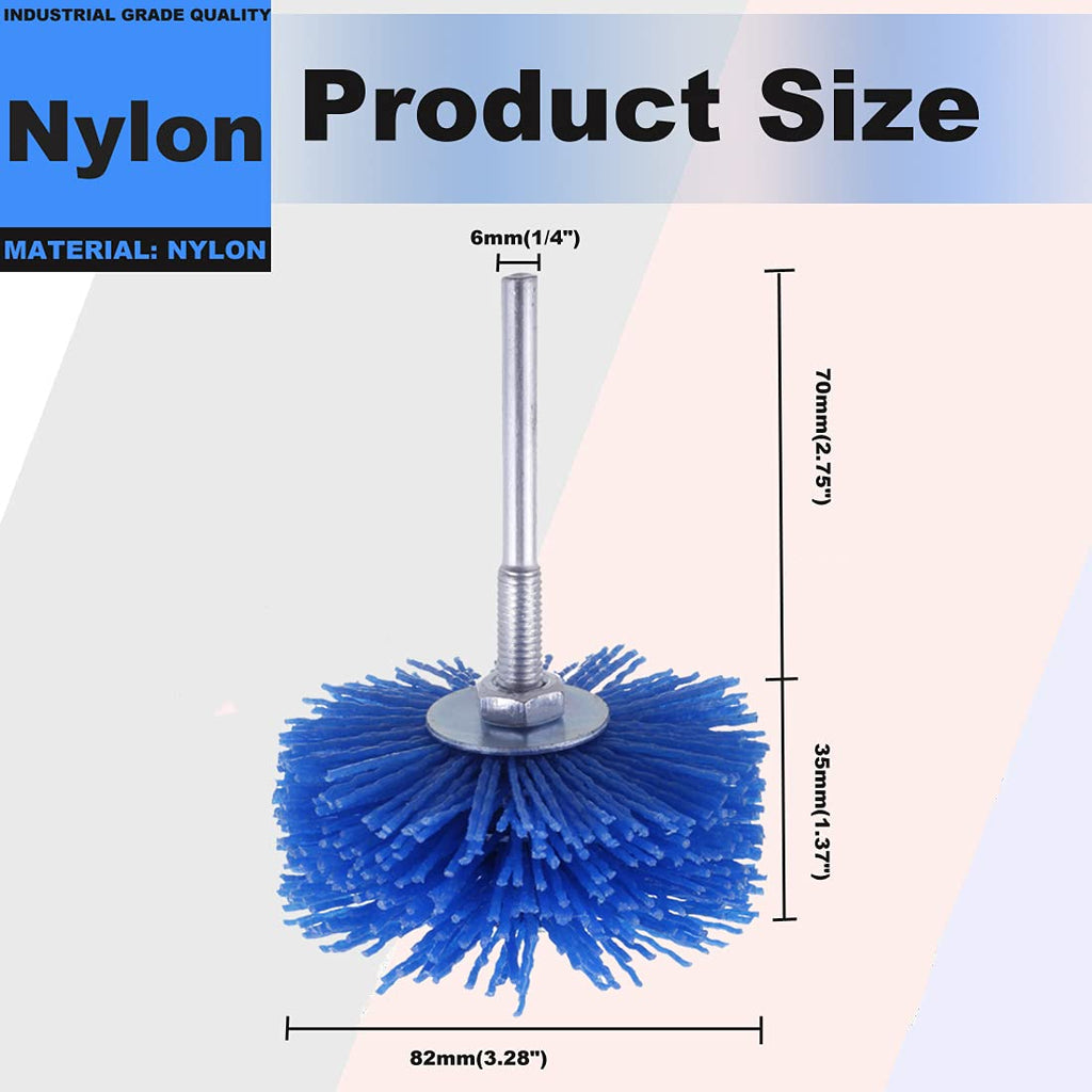Mixiflor 7 Pack Abrasive Nylon Wheel Brush for Drill with 1/4" Shank, (80 120 180 240 320 400 600 ) Grits, Nylon Abrasive Wheel Perfect for Removal of Rust/Corrosion/Paint