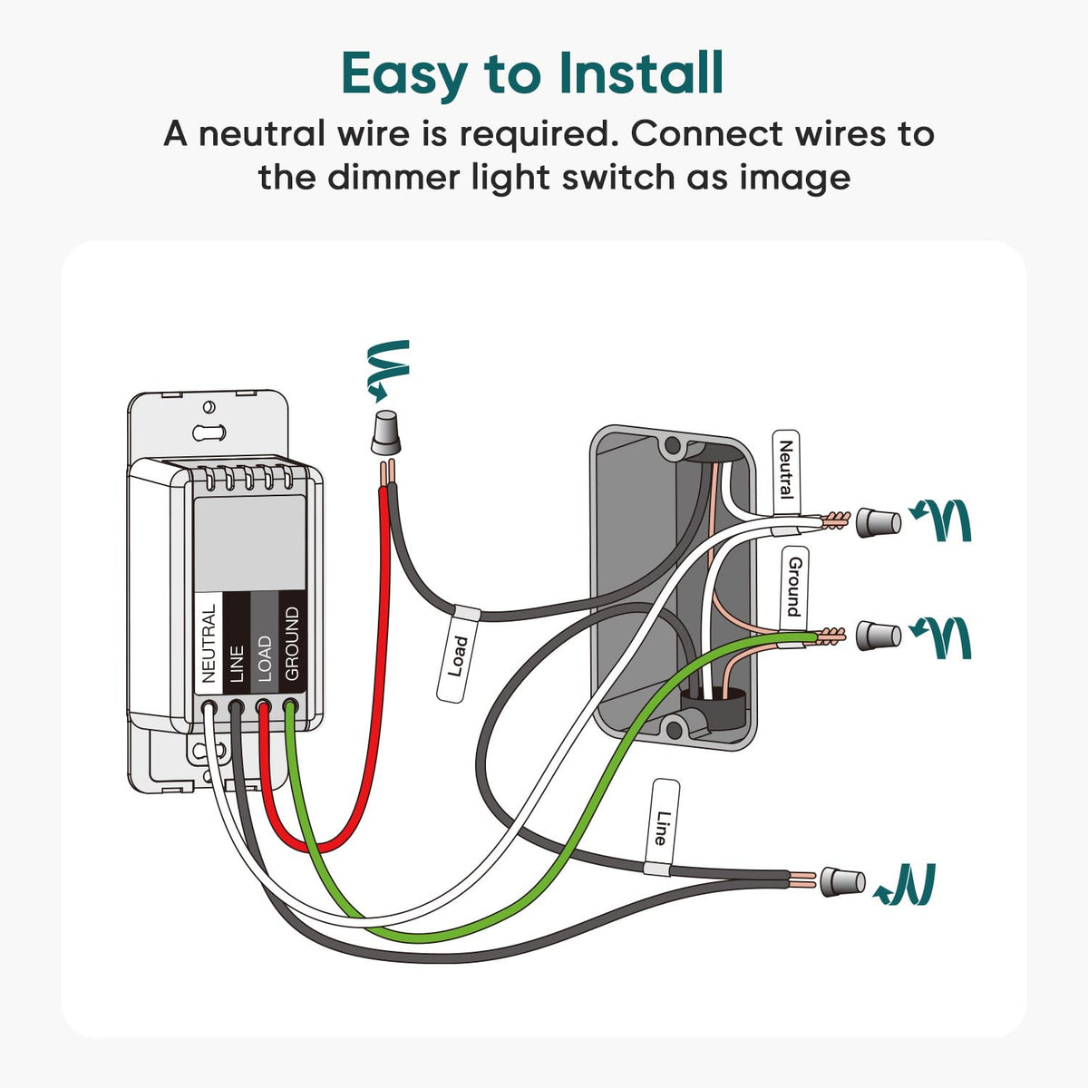 Smart Dimmer Switch, Single-Pole Smart Switch for Dimmable Bulbs
