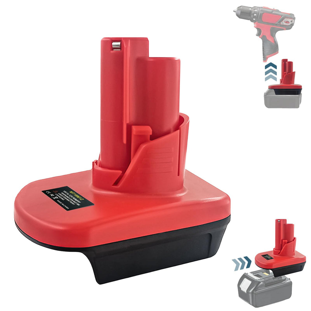 SMILTOOL Battery Adapter Compatible with Makita 18V Battery Work for Milwaukee M12 Tools
