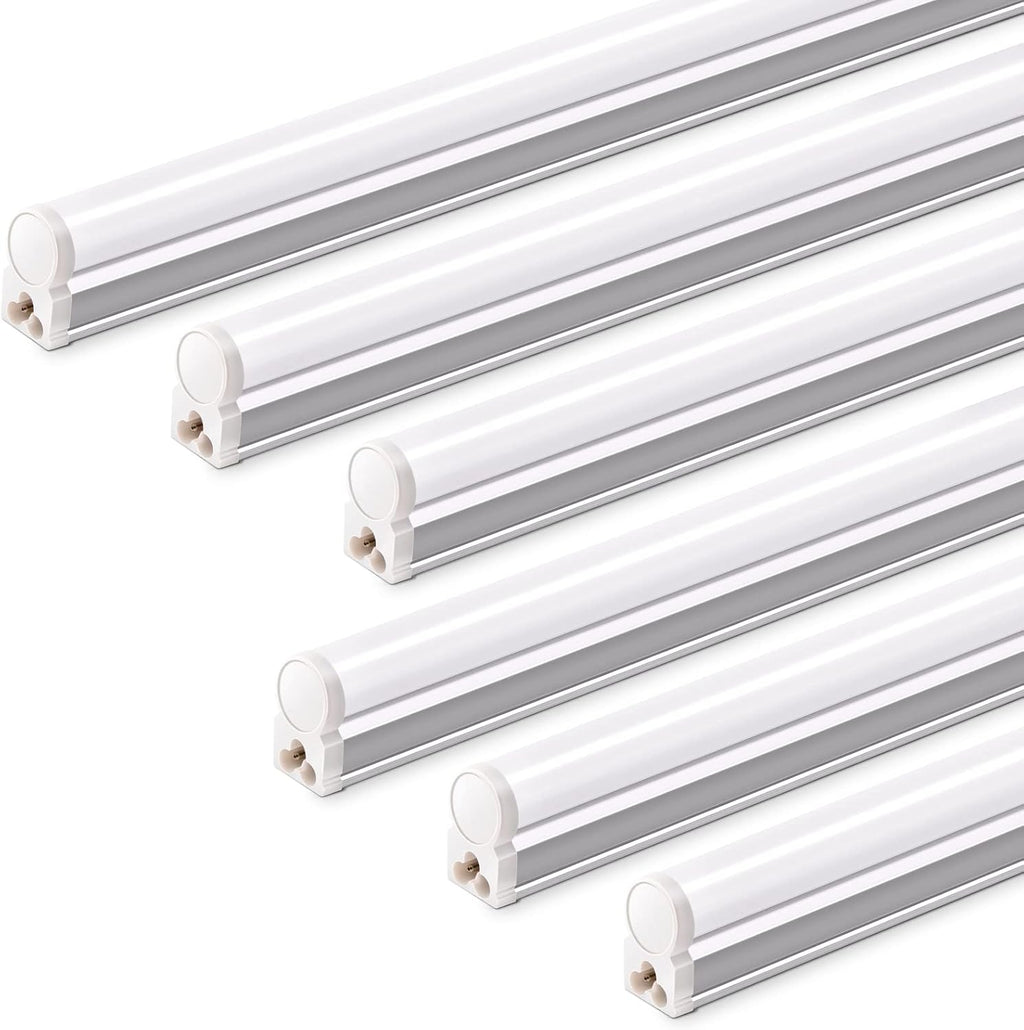 Barrina T5 LED Ceiling Light Fixtures, 2FT, 5000K, 1100LM, 10W, 6 Packs