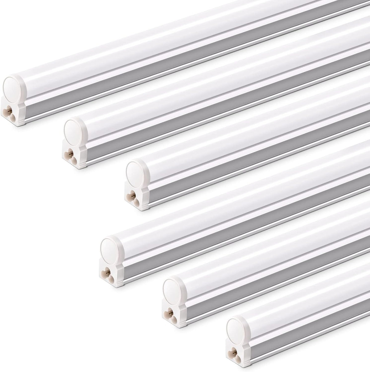 Barrina T5 LED Ceiling Light Fixtures, 2FT, 5000K, 1100LM, 10W, 6 Packs