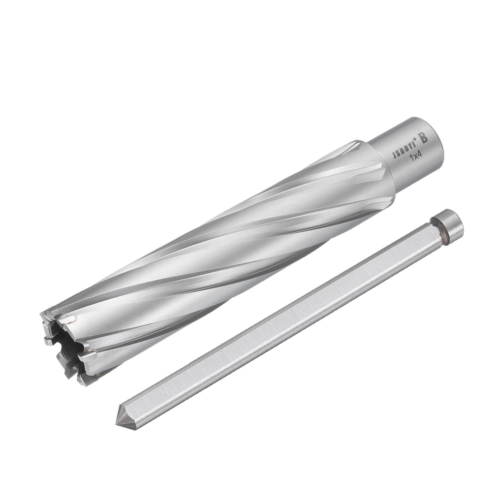 HARFINGTON Annular Cutter 1" Dia 4" Depth 3/4" Shank TCT Cutting Drill Bits with Pin for Magnetic Drill Press