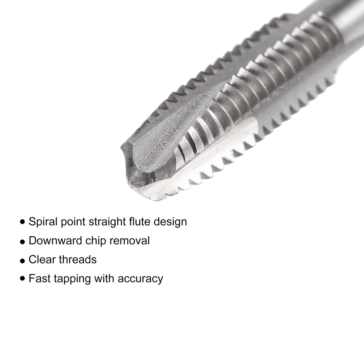 uxcell Spiral Point Threading Tap 8-32 UNC HSS (High Speed Steel) Machine