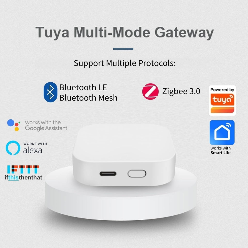 Tuya Smart Multi-Mode Gateway, Zigbee 3.0, BLE, Bluetooth Mesh, Smart Home Wireless Hub for Home Automation, 2.4GHz